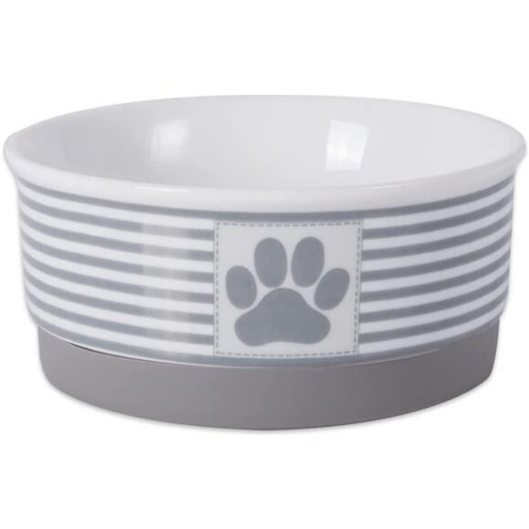 Bone Dry Paw & Patch Ceramic Pet Collection, Small Set, 4.25x2", Gray, 2 Piece - Picture 3 of 6